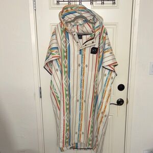 Colorful Striped Hooded Cape